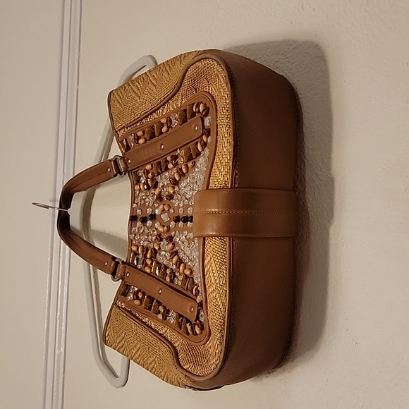 COLE HAAN Natural Sydney Straw & Leather Tan - Picture 10 of 13